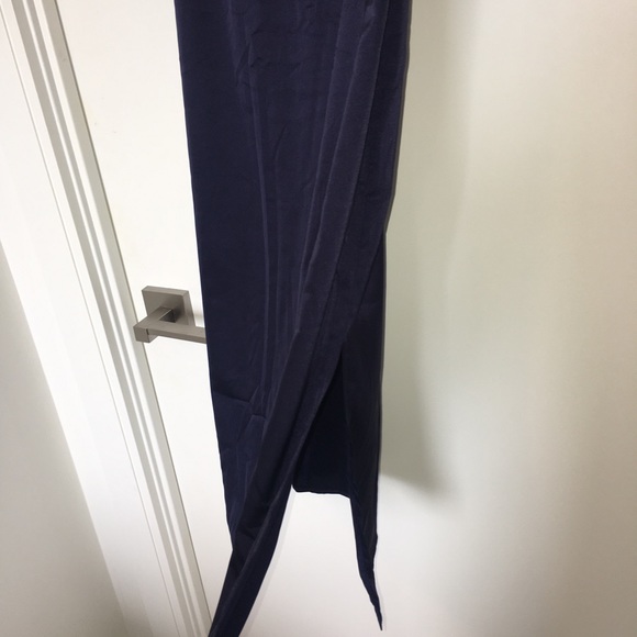 Satin slip-like midnight blue dress - Picture 2 of 6